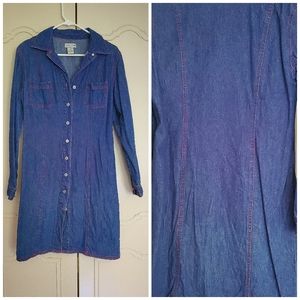 ✴ 2/$20 Blue Jean dress tunic red stitching